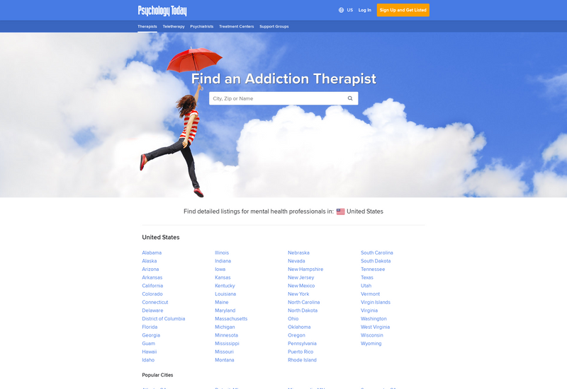 Psychology Today screenshot of resource