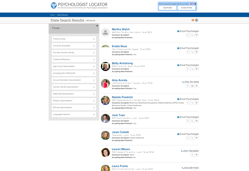 American Psychological Association (APA) screenshot of resource