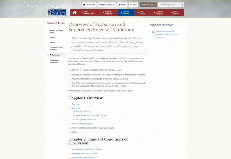 United States Courts screenshot of resource